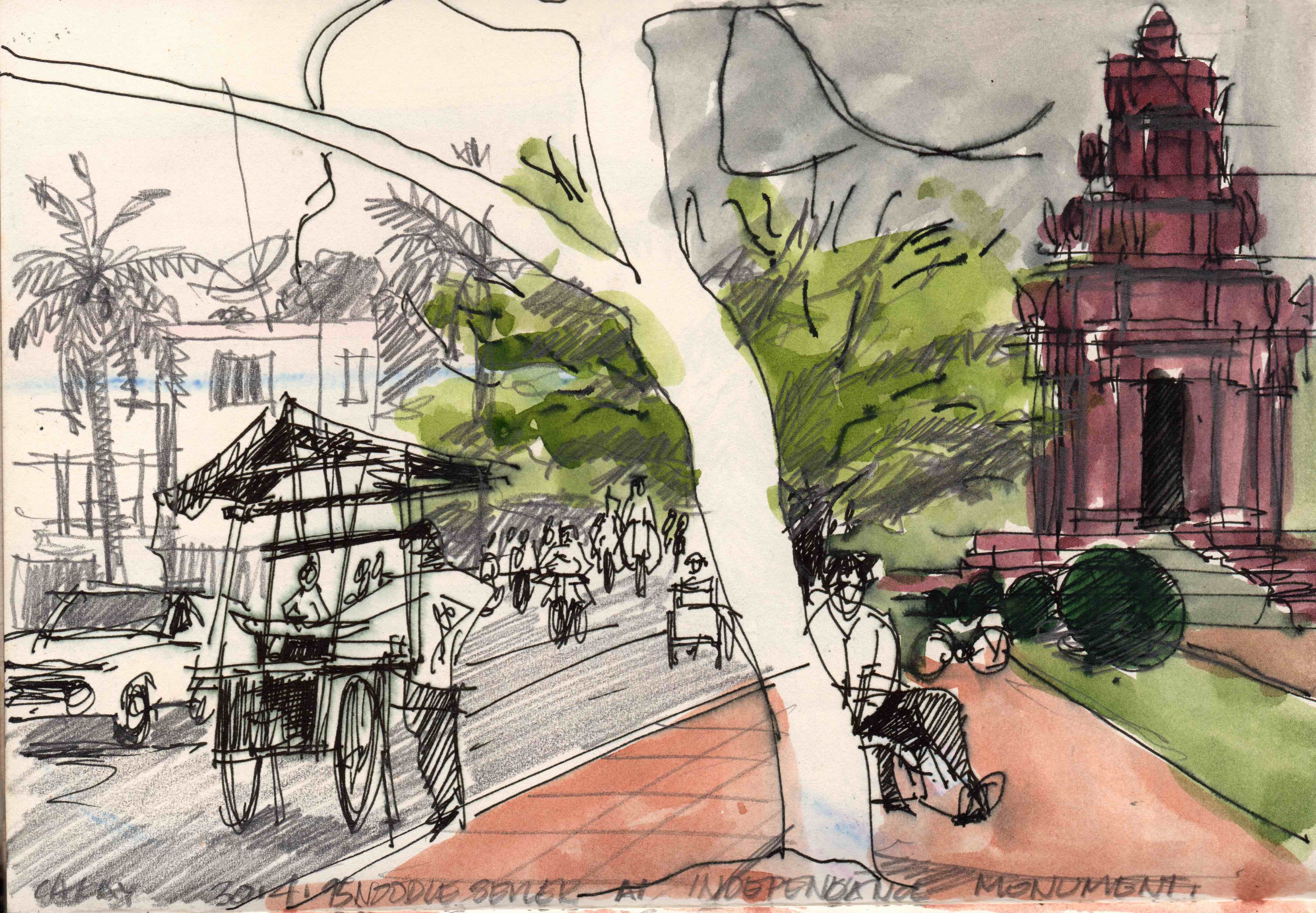 CMB.noodle seller at indepedence monument 950430-2