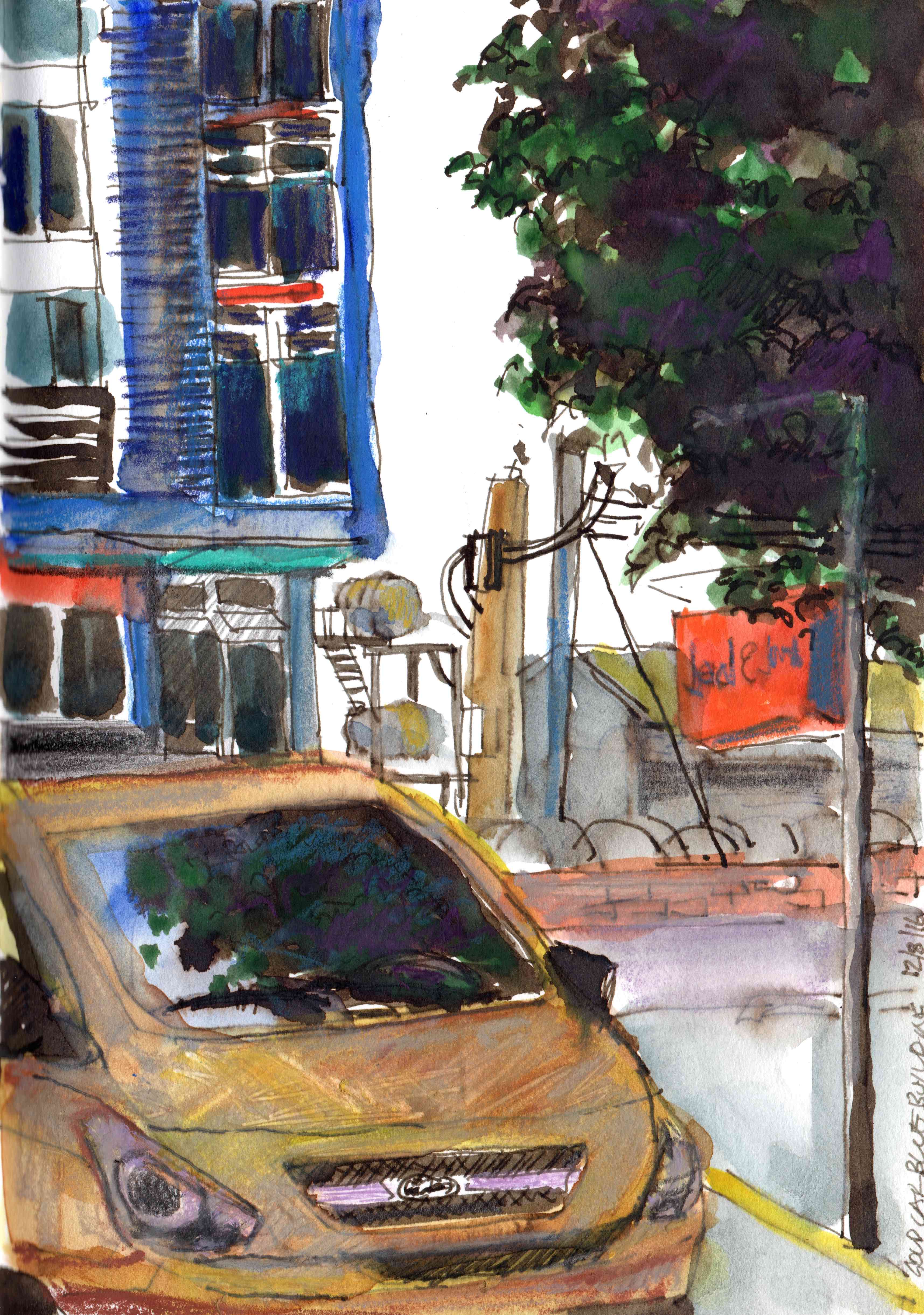 ACE.132-gold car blue building 160812-2
