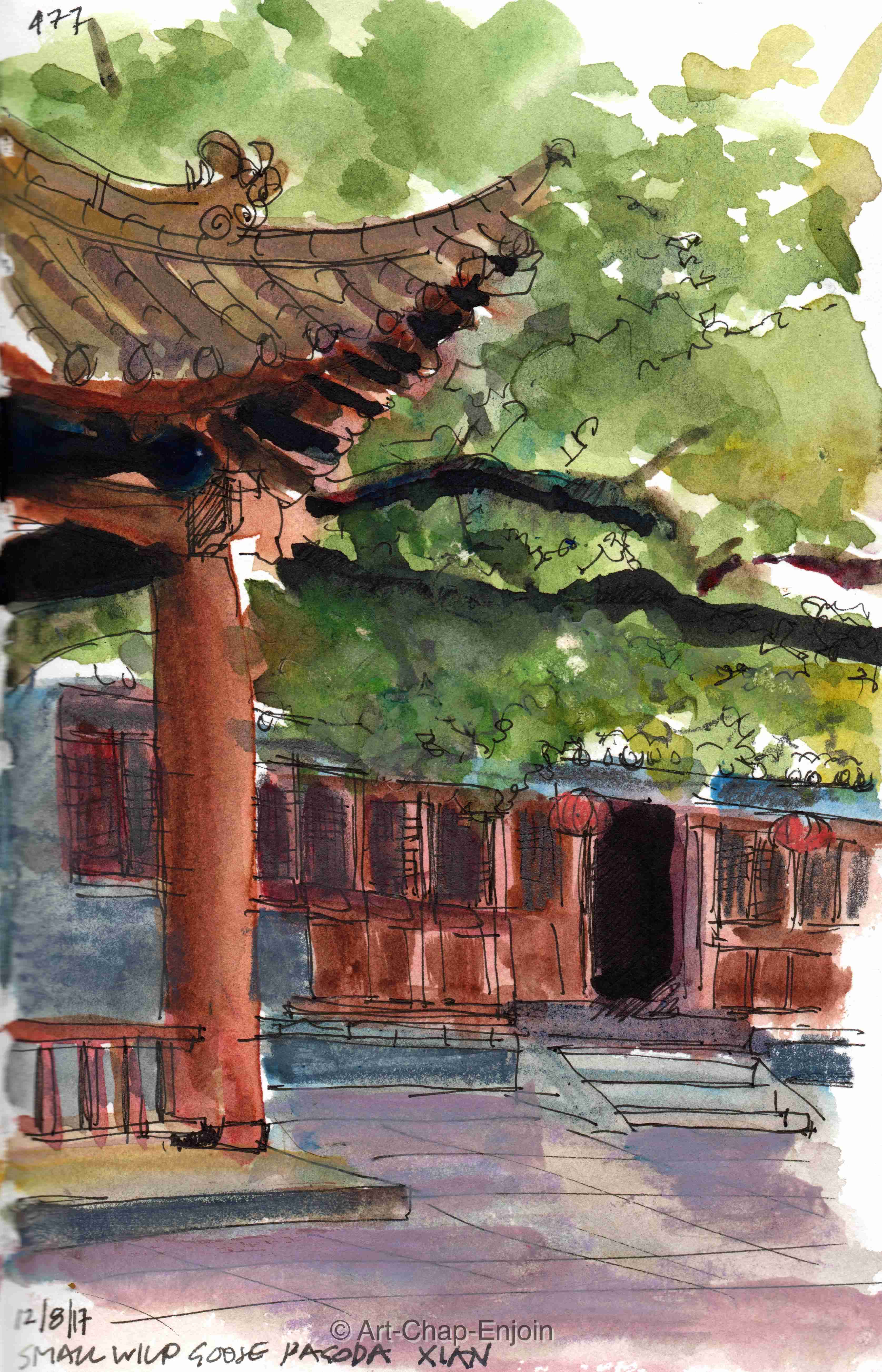 ACE.477-small wild goose pagoda xian 170812-2-wm